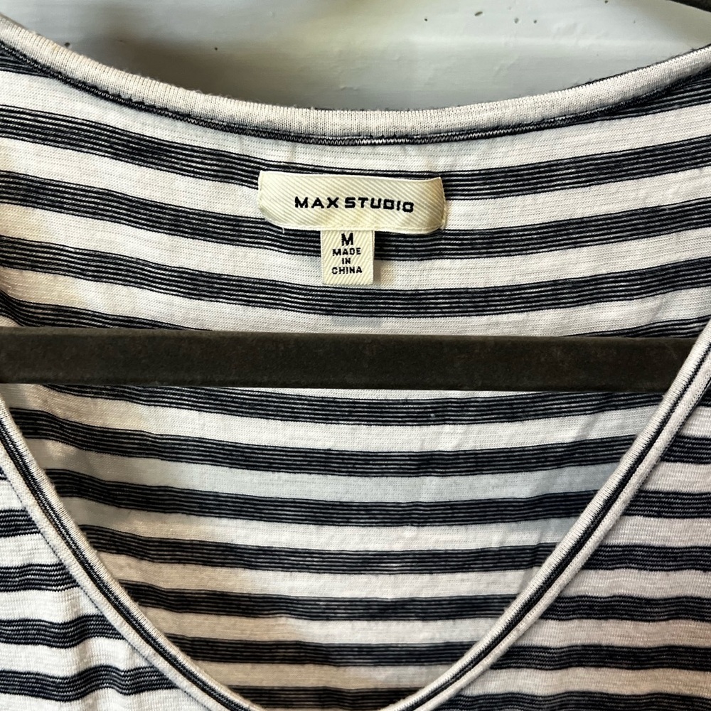 Max Studio Striped Ruffle Midi Dress - Picture 2 of 3